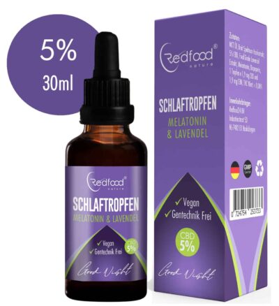 5% CBD Schlaftropfen mit Melantonin & Lavendel 30ml