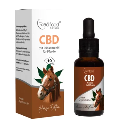 CBD Öl für Pferde 10% CBD Hanföl 10 ml Flasche Pferdepflege Leinsamenöl Omega-3-Fettsäuren Omega-6-Fettsäuren Cannabinoide (CBD, cbda, cbg, cbn)