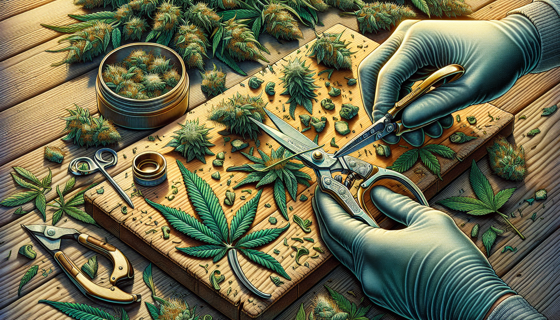 Vorbereitung der Cannabis-Pflanzen für das Trocknen