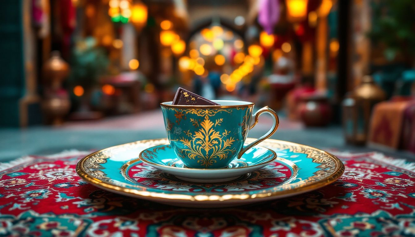 Ein köstliches Stück Dubai Schokolade auf einem Teller.