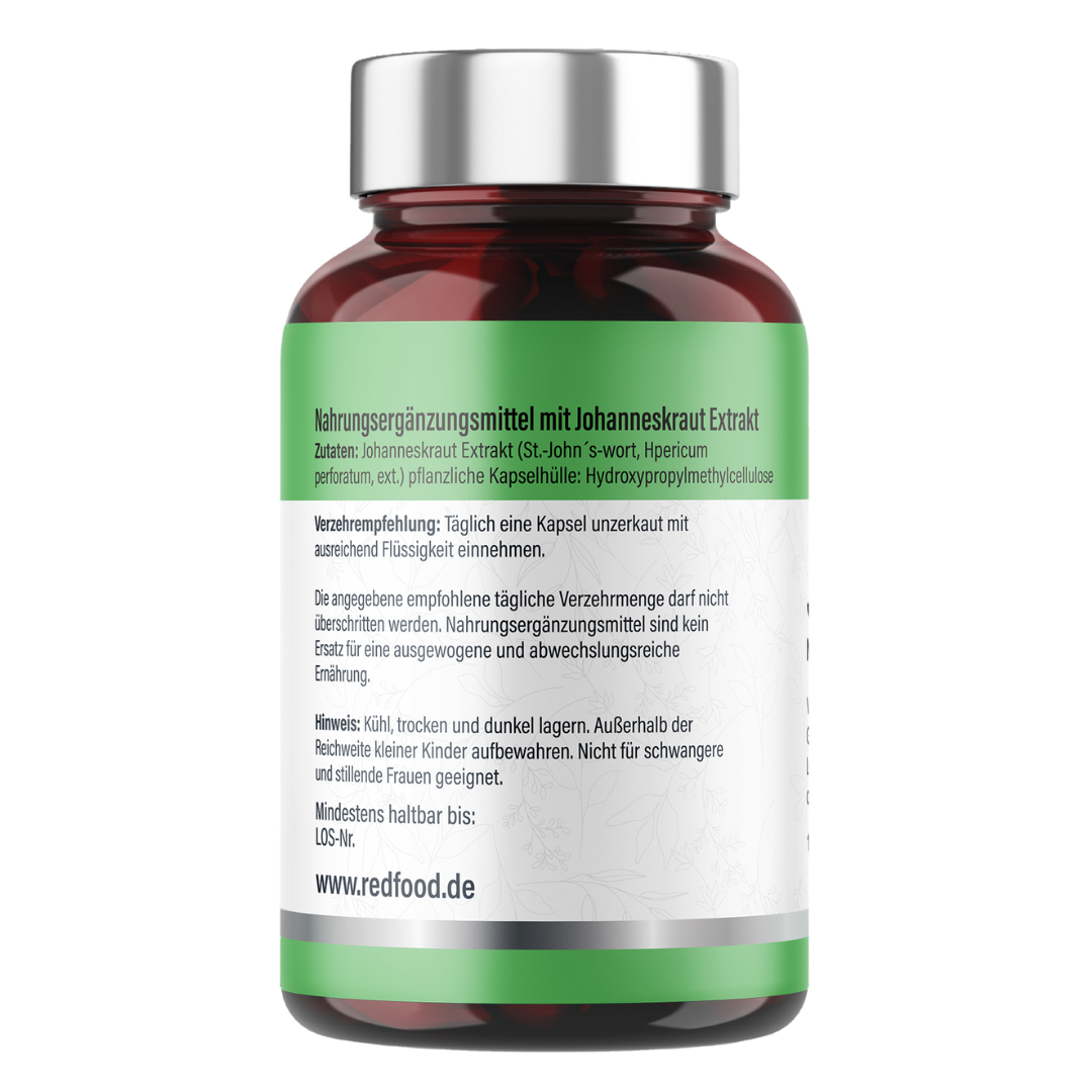 Johanniskraut Extrakt 500 mg – Natürliches Hypericin 180 Kapseln